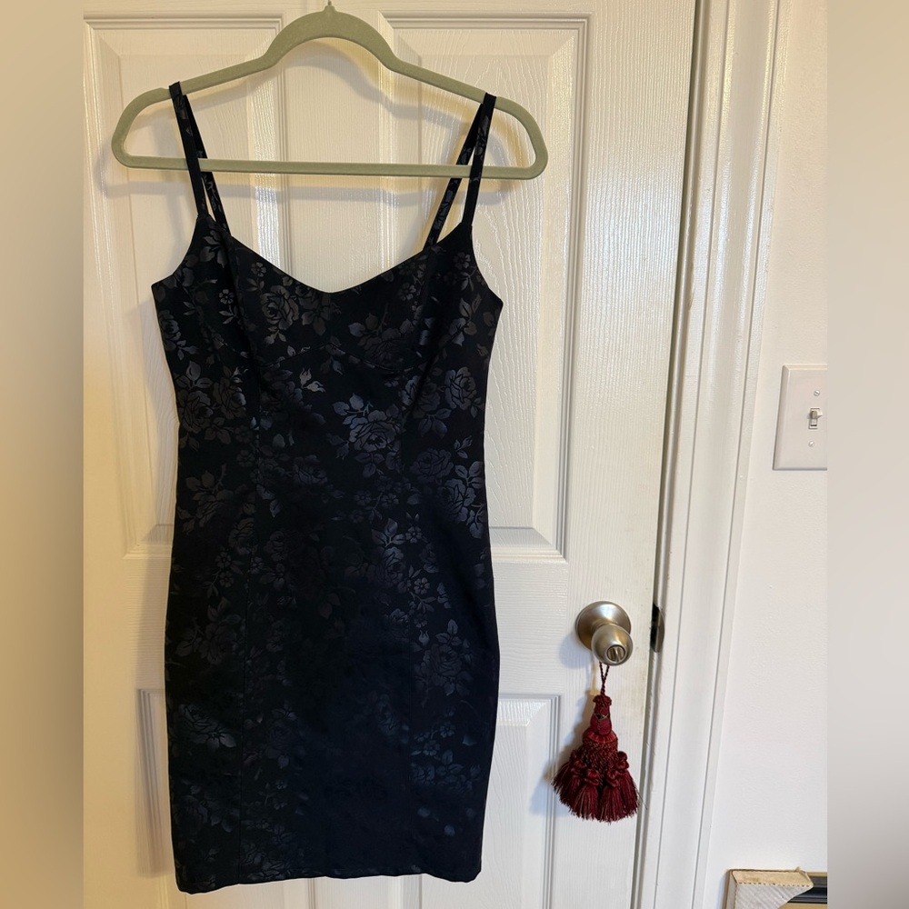 Vintage Nanette Lepore Lace-Up Floral Brocade Dress